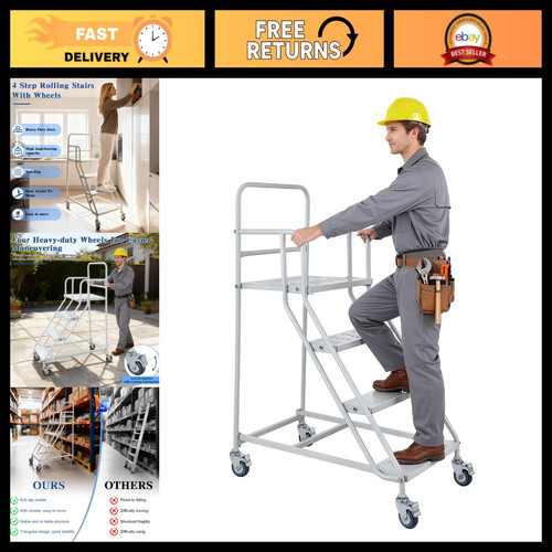 Step rolling ladder with - 4-step,